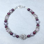 Sterling Silver Amethyst Freshwater Pearl Bracelet