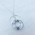 Sterling Silver Crystal Cosmic Ring Necklace