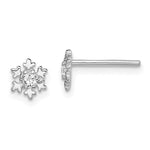 Sterling Silver CZ Snowflake Studs