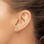 Sterling Silver CZ Snowflake Studs