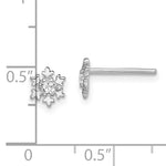 Sterling Silver CZ Snowflake Studs