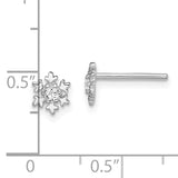 Sterling Silver CZ Snowflake Studs