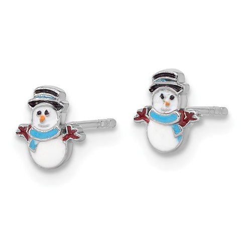 Sterling Silver Children’s Snowman Earrings