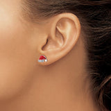 Sterling Silver Santa Hat Children's Earrings