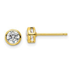 Sterling Silver Gold Plated 5mm CZ Bezel Studs