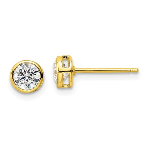 Sterling Silver Gold Plated 5mm CZ Bezel Studs