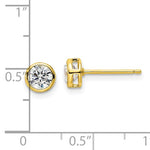Sterling Silver Gold Plated 5mm CZ Bezel Studs