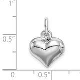 Sterling Silver Puffed Heart Charm Necklace