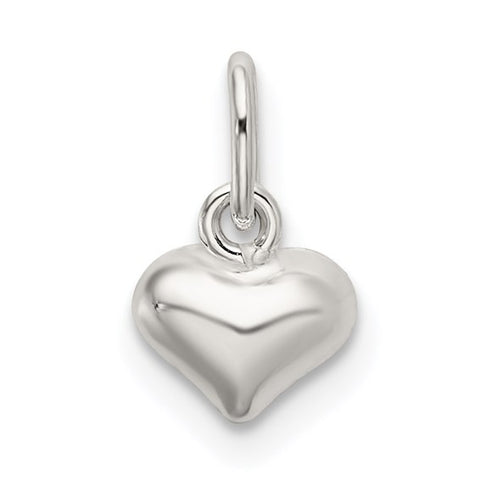 Sterling Silver Children’s Puffed Heart Charm Necklace