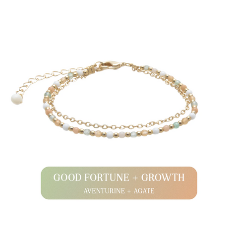 Good Fortune & Growth 2mm Layered Gold Bracelet