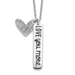 Sterling Silver Love You More Heart Charm Necklace