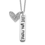 Sterling Silver Love You More Heart Charm Necklace