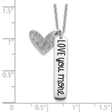 Sterling Silver Love You More Heart Charm Necklace