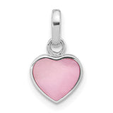 Sterling Silver Pink Mother of Pearl Heart Necklace