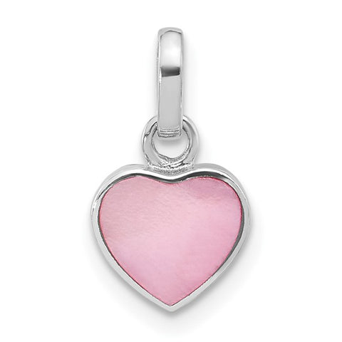 Sterling Silver Pink Mother of Pearl Heart Necklace