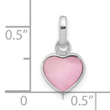 Sterling Silver Pink Mother of Pearl Heart Necklace