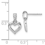Sterling Silver CZ Heart Dangle Earrings