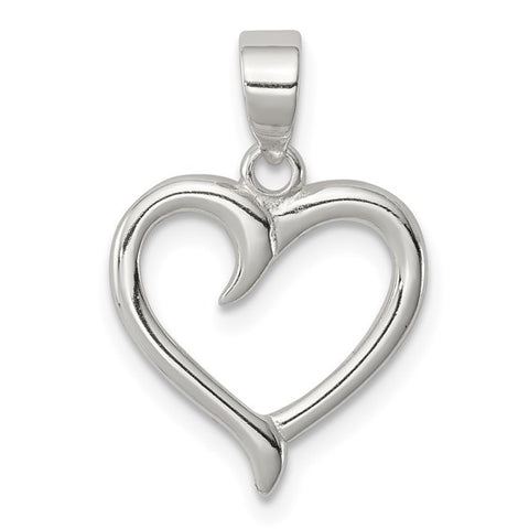 Sterling Silver Open Heart Necklace