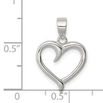 Sterling Silver Open Heart Necklace