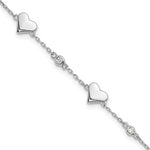 Sterling Silver CZ Heart Bracelet