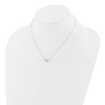 Sterling Silver CZ Double Heart Necklace