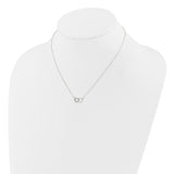Sterling Silver CZ Double Heart Necklace