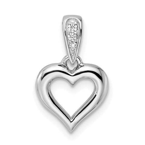 Sterling Silver CZ Heart Necklace