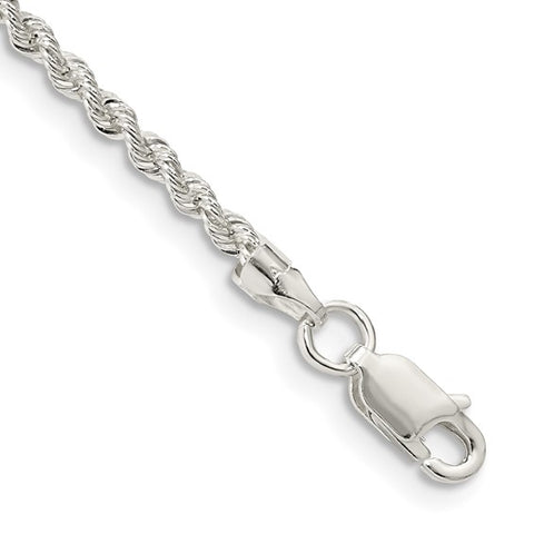 Sterling Silver Solid Rope Chain Bracelet