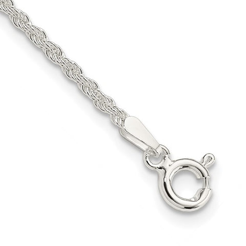 Sterling Silver Solid Rope Chain Bracelet