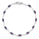 Sterling Silver Genuine Amethyst Bracelet
