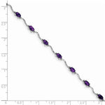 Sterling Silver Genuine Amethyst Bracelet