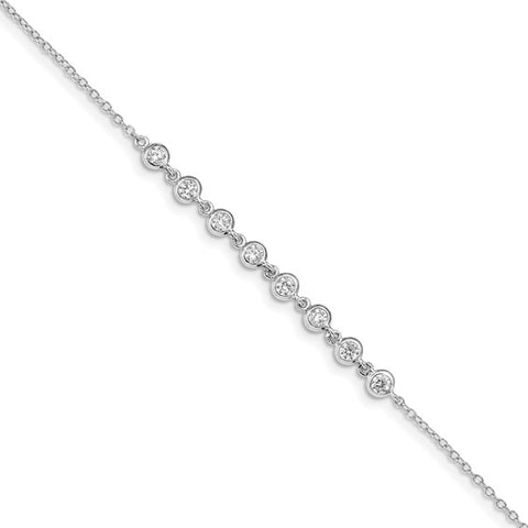 Sterling Silver CZ Bezel Bracelet