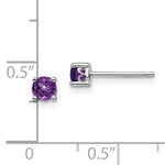 Sterling Silver Round Genuine Amethyst Post Earrings