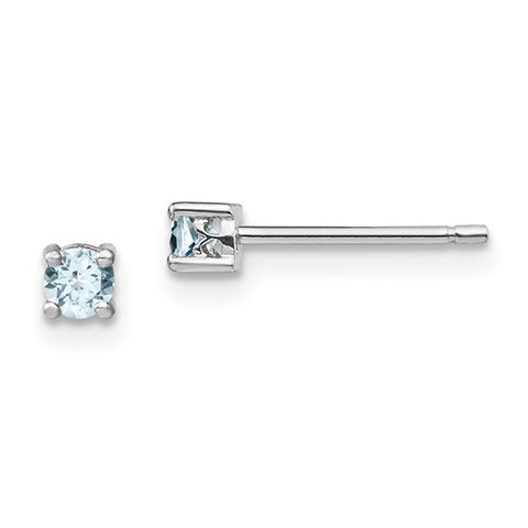 Sterling Silver Genuine Aquamarine Studs
