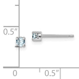 Sterling Silver Genuine Aquamarine Studs