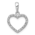 Sterling Silver and Diamond Heart Pendant Necklace