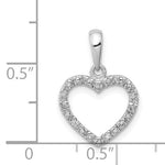 Sterling Silver and Diamond Heart Pendant Necklace