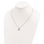 Sterling Silver Double Heart Black and White Diamond Necklace