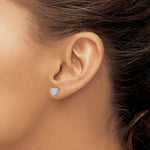 Sterling Silver Pavé Heart Studs