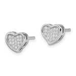 Sterling Silver Pavé Heart Studs