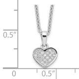 Sterling Silver CZ Pavé Heart Necklace