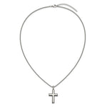 Stainless Steel Black Edge Cross Necklace
