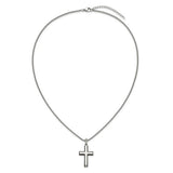 Stainless Steel Black Edge Cross Necklace