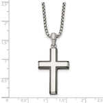 Stainless Steel Black Edge Cross Necklace