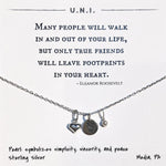 Many People Will Walk In And Out Of Your Life, But Only True Friends Will Leave Footprints In Your Heart Necklace