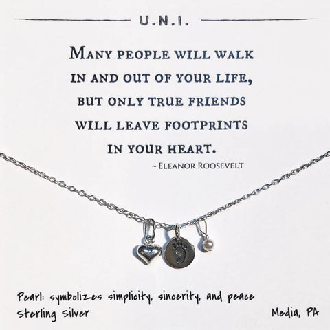 Many People Will Walk In And Out Of Your Life, But Only True Friends Will Leave Footprints In Your Heart Necklace