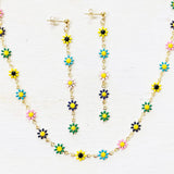 Fashion Flower Necklace and Earrings Set