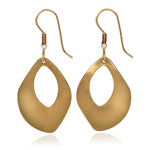 Silver Forest Gold Tone Hammered Earrings
