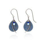 Silver Forest Blue Floral Earrings