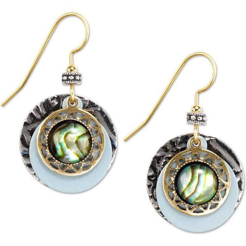 Abalone on Circles Earrings